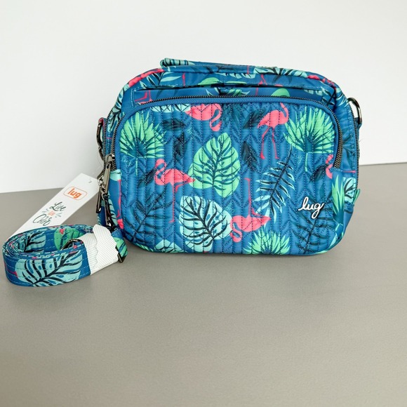 lug Handbags - NWT Lug Mini Ranger Crossbody Bag Flamingo Blue RFID Quilted Travel Purse